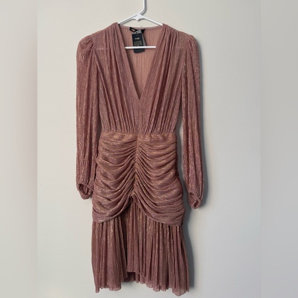 Maje Rosina Lamé Ruched Dress Barbie Wedding Events Size 34 NWT - Picture 2 of 15